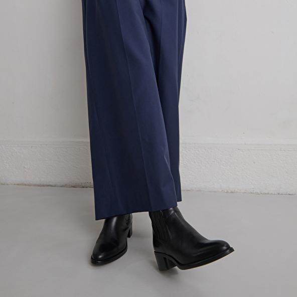 jonak Boots with elastic band and square heel in black leather CHILI