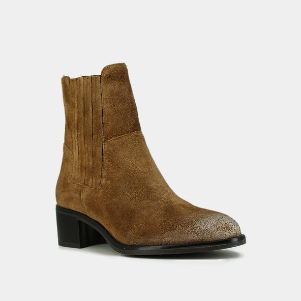 Jonak Boots With Elastic Band And Square Heel In Taupe Suede CHILI