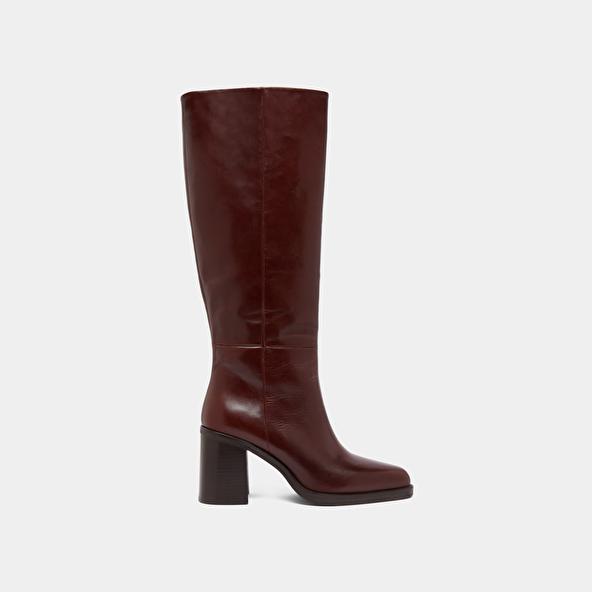 Jonak Boots With Laminated Heels In Brown Leather DICKINSON