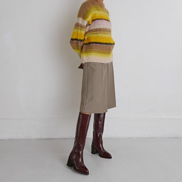 jonak Boots with laminated heels in brown leather DICKINSON