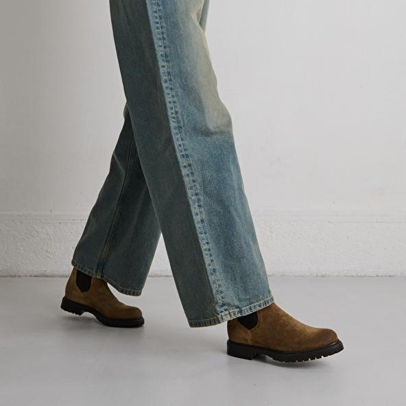 Jonak Boots With Notched Soles And Elastic In Taupe Suede CANDIDE