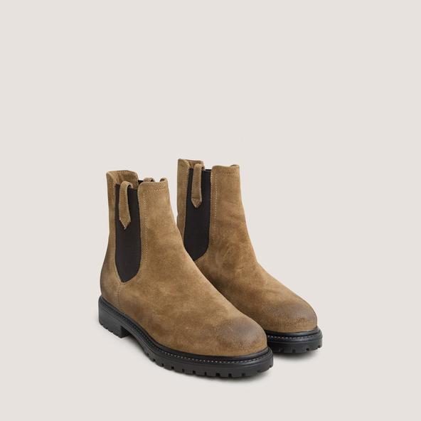jonak Boots with notched soles and elastic in taupe suede CANDIDE