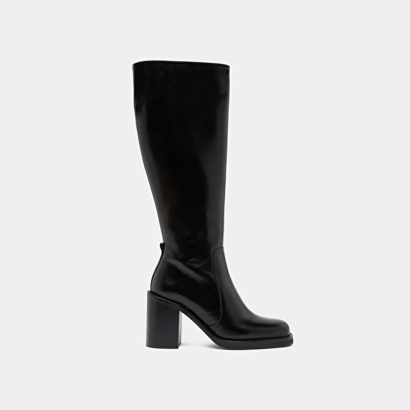 Jonak Boots With Overflowing Heels In Black Leather BRETZEL