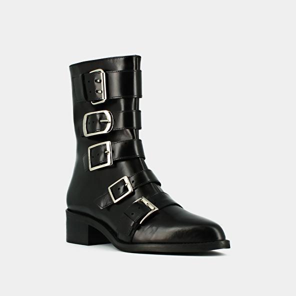 Jonak Boots With Straps And Pointed Toes In Black Leather DIORA