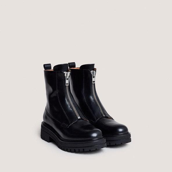Jonak Boots With Zippers In Black Leather AMOUREUSE