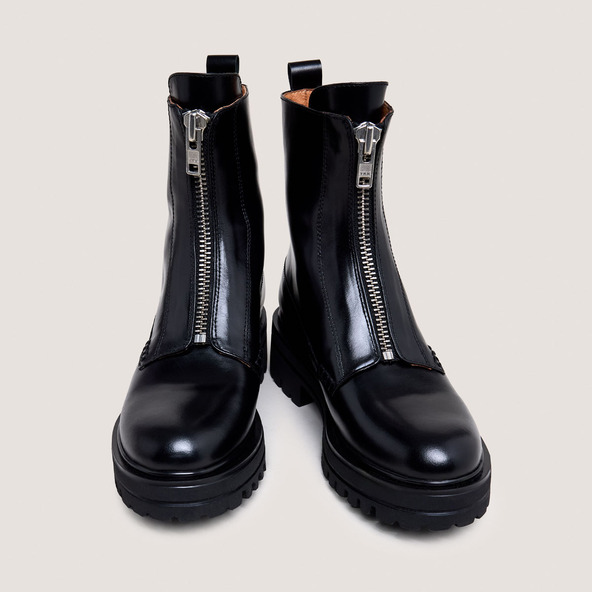 Jonak Boots With Zippers In Black Leather AMOUREUSE