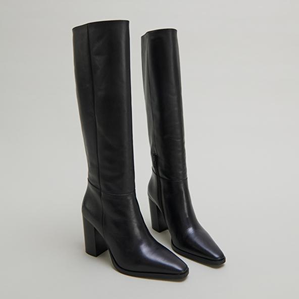 Jonak Bottes à Bouts Pointus In Black Leather PLUME