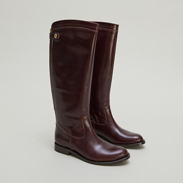 Jonak Bottes à Fermetures éclairs Arrières In Brown Leather AUROS