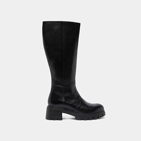 Jonak Bottes à Semelles Crantées In Black Leather ANTONIN