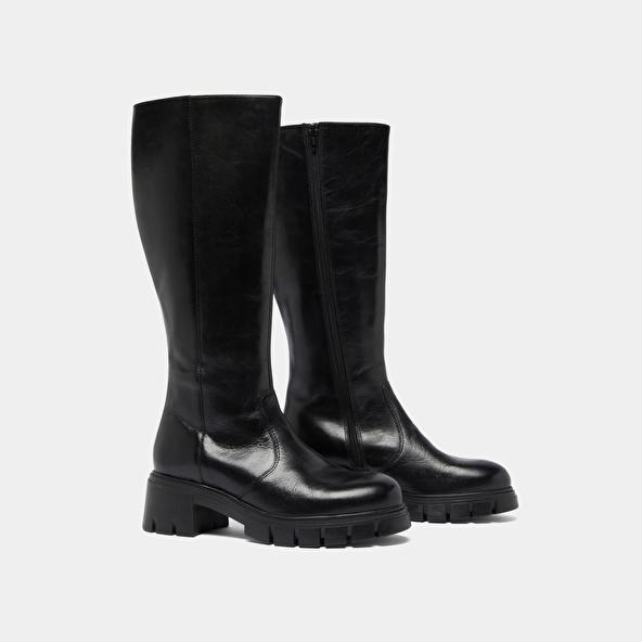 Jonak Bottes à Semelles Crantées In Black Leather ANTONIN