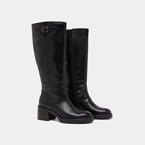 Jonak Bottes à Semelles Crantées In Black Leather CECILIEN