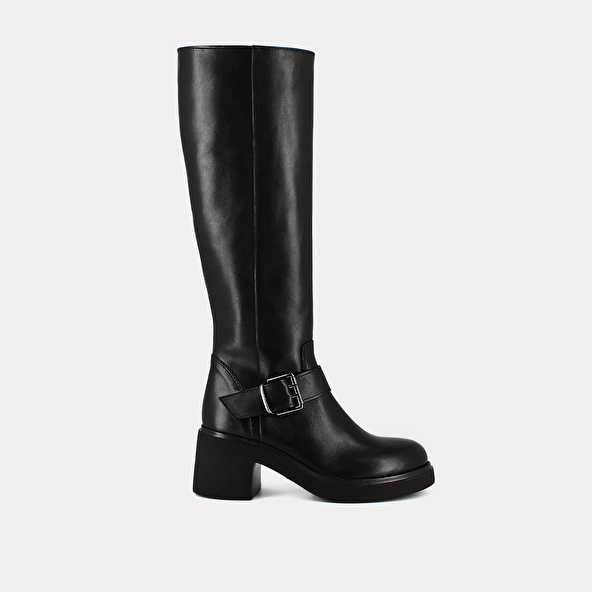 Jonak Bottes à Semelles épaisses Et Boucles La In Black Leather RODEZ