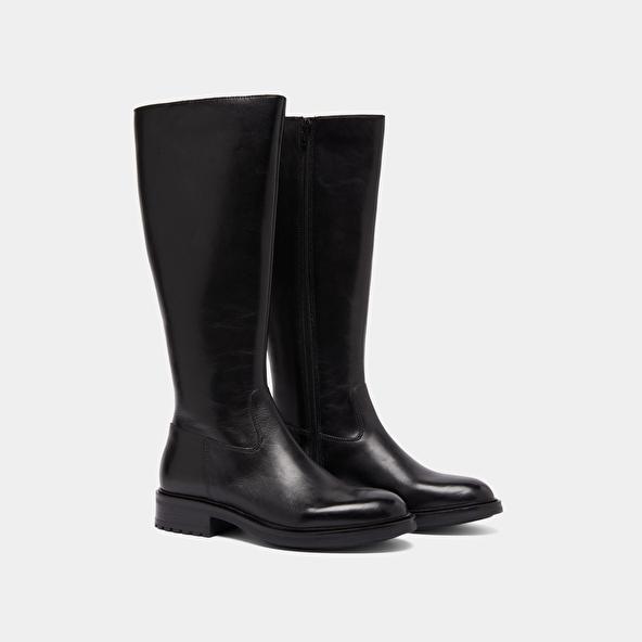 Jonak Bottes à Talons Crantés In Black Leather GRACIANA