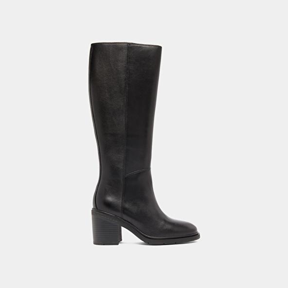 Jonak Bottes à Talons Et à Bouts Ronds In Black Leather ATILUS