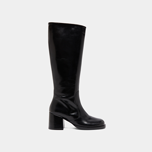 Jonak Bottes à Talons Et Bouts Arrondis In Black Leather BIENVENUE