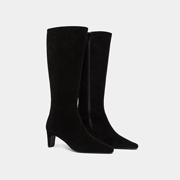 Jonak Bottes à Talons Et Bouts Pointus In Black Suede DANOU