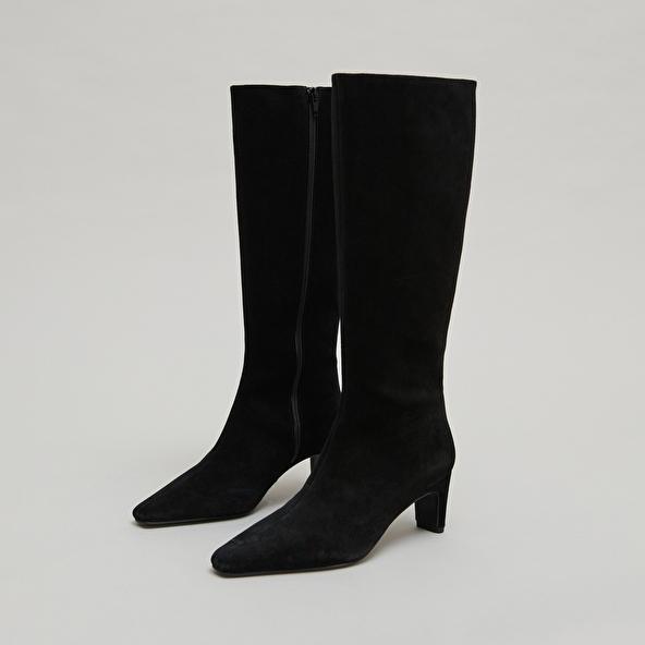 jonak Bottes à talons et bouts pointus in black suede DANOU