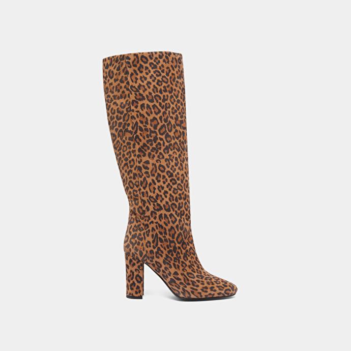Jonak Bottes à Talons Et Bouts Pointus In Leopard Print Velvet RETHINK