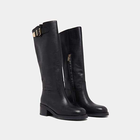 Jonak Bottes Hautes à Boucles In Black Leather IRENA