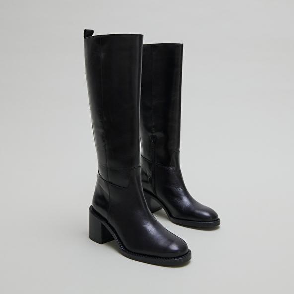 Jonak Bottes Hautes à Talons In Black Leather BONNIE