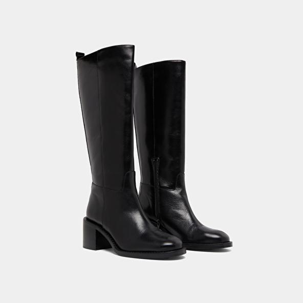 Jonak Bottes Hautes à Talons In Black Leather BONNIE