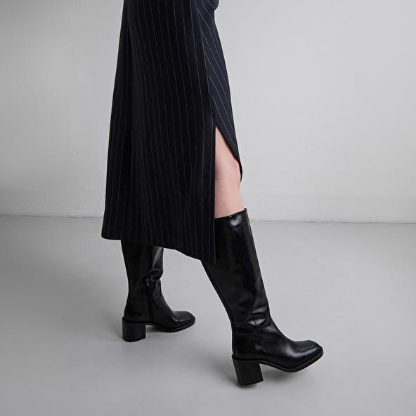 Jonak Bottes Hautes In Black Leather Calf Size M BONNIE