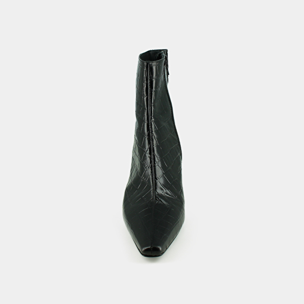 Jonak Bottines à Bouts Pointus In Black Reptile Leather DALIAS