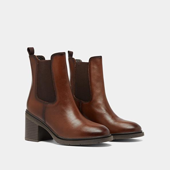 Jonak Bottines à élastiques Et Bouts Arrondis In Cognac Leather ATILA