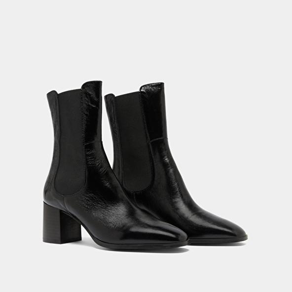 Jonak Bottines à élastiques In Black Shiny Leather DUCHA