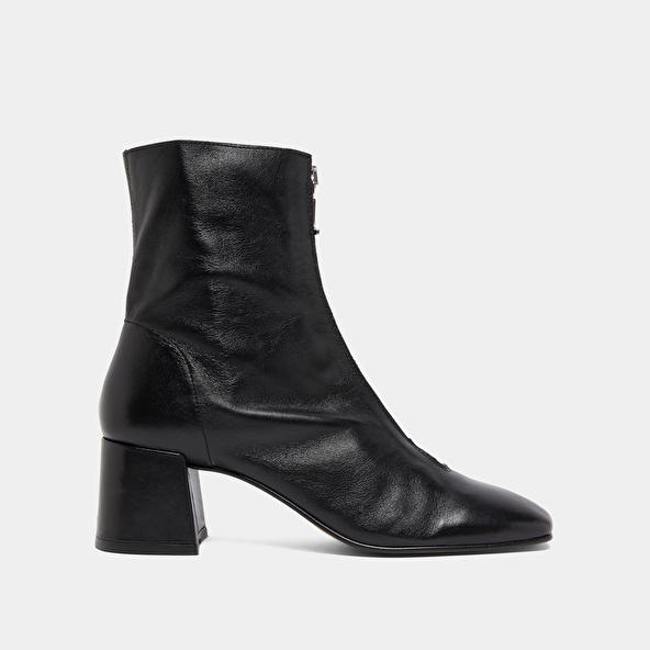 Jonak Bottines à Fermetures éclairs Avant In Black Leather AMARYLLIS