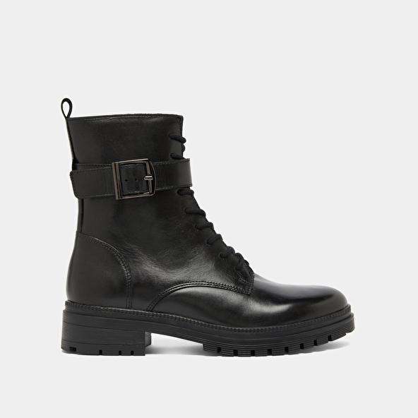 Jonak Bottines à Lacets Et Semelles Crantées In Black Leather GIPSY