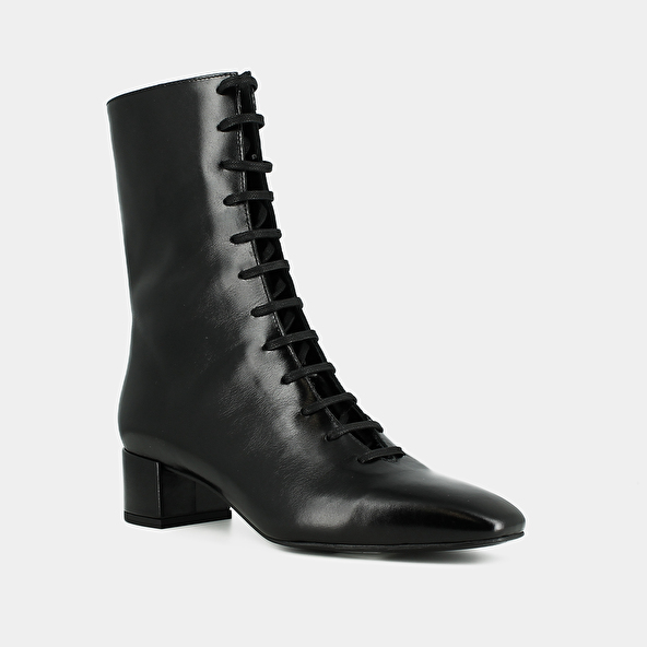 Jonak Bottines à Lacets In Black Distressed Leather DOXA