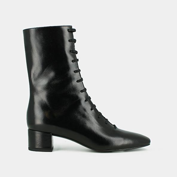 jonak Bottines à lacets in black distressed leather DOXA