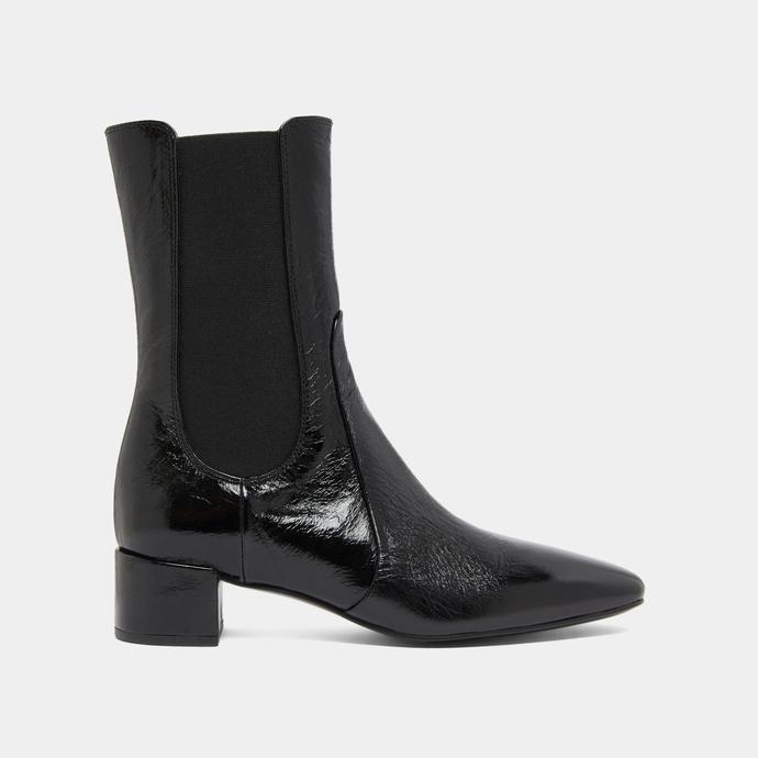 Jonak Bottines à Larges élastiques In Black Shiny Leather DOXI