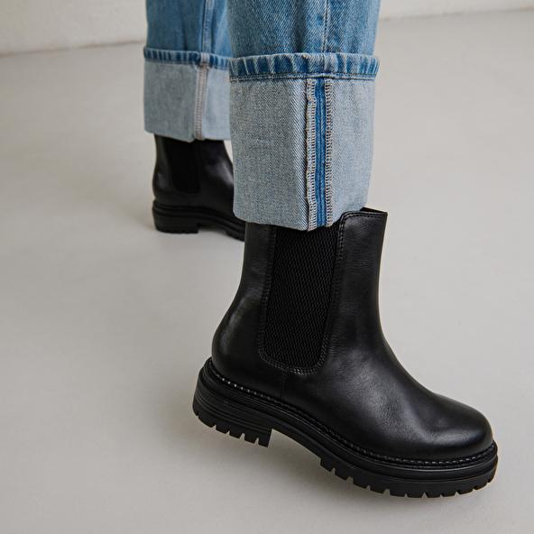 Jonak Bottines à Semelles Crantées Et élastiqu In Black Leather ADALARD