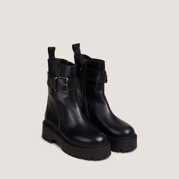 Jonak Bottines à Semelles Crantées In Black Leather RANDY