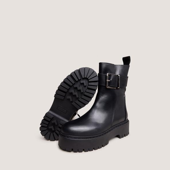 jonak Bottines à semelles crantées in black leather RANDY