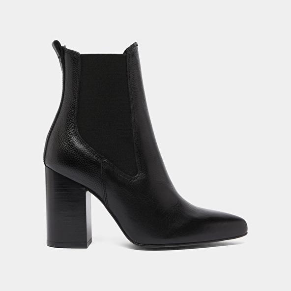 Jonak Bottines à Talons Et Bouts Pointus In Black Grained Leather BROOK