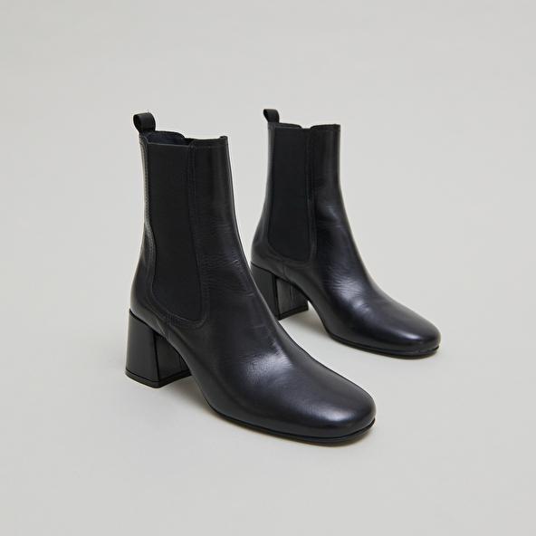 jonak Bottines à talons et élastiques in black leather DENON