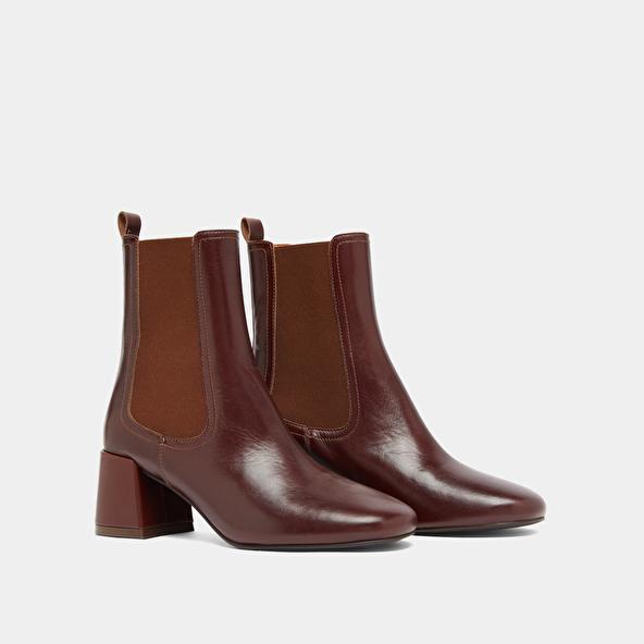 Jonak Bottines à Talons Et élastiques In Brown Leather DENON