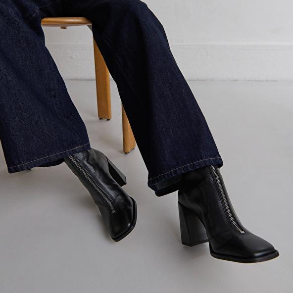 jonak Bottines à talons et fermetures éclairs in black leather VANDANA