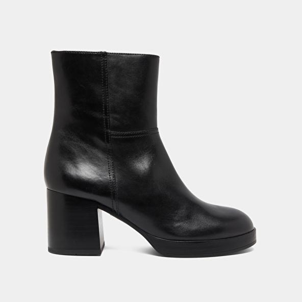 Jonak Bottines à Talons Flare In Black Leather ANELLE