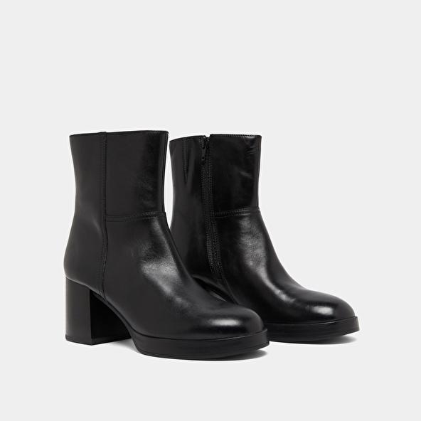 Jonak Bottines à Talons Flare In Black Leather ANELLE