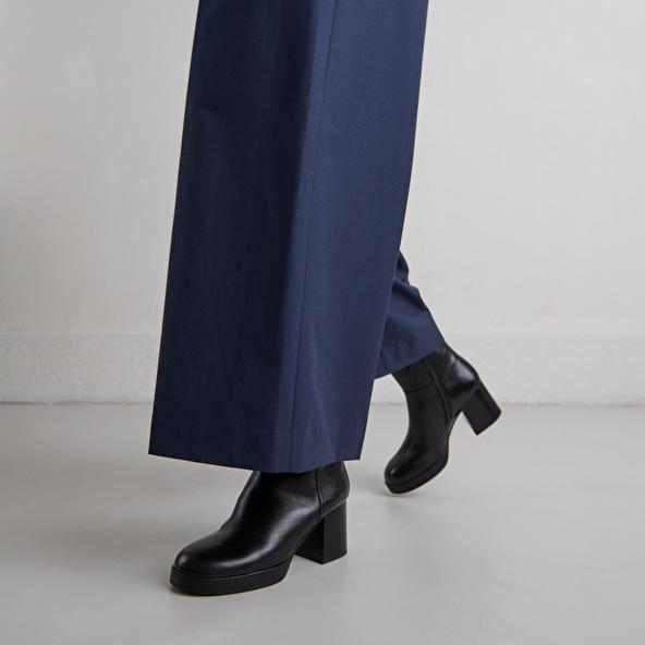 jonak Bottines à talons flare in black leather ANELLE