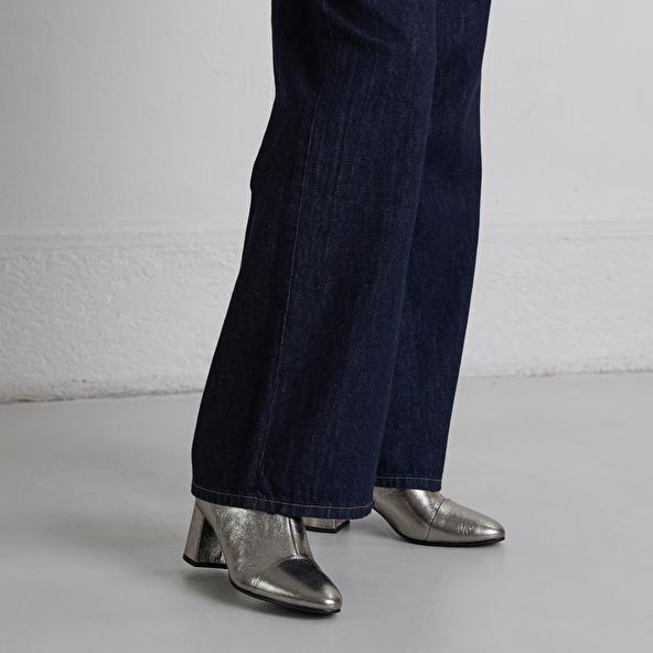 Jonak Bottines à Talons In Dark Metallic Leather DONIAMA