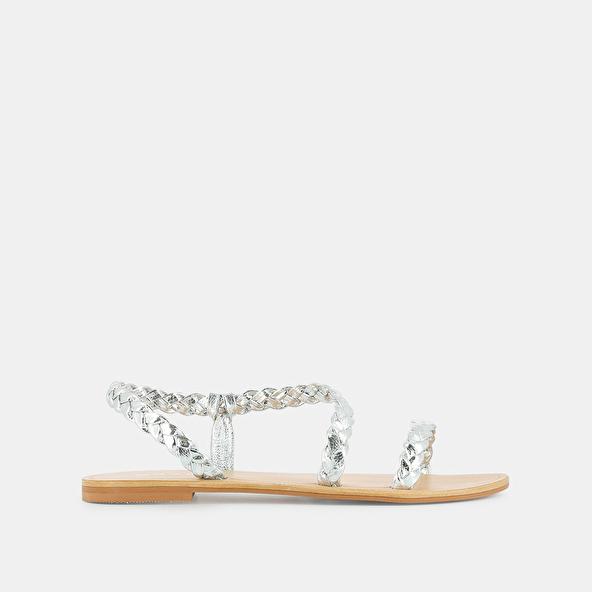 Jonak Braided Strappy Sandals In Gold Metallic Leather WINDY