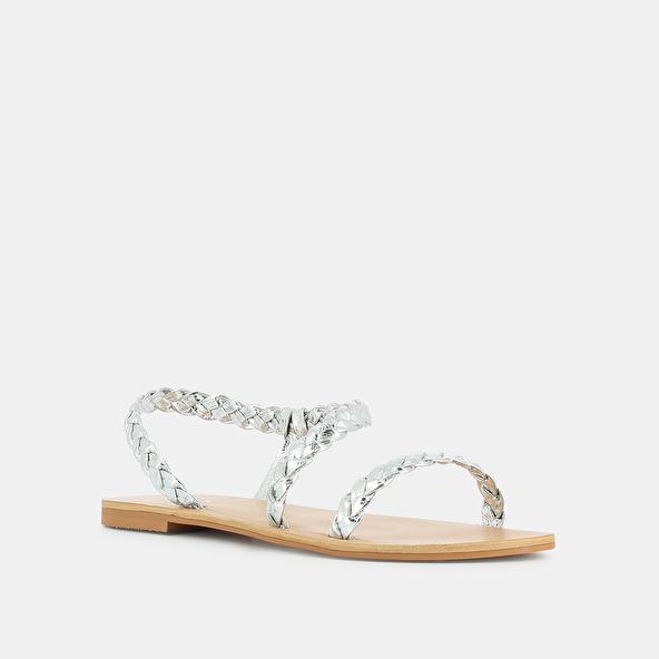 Jonak Braided Strappy Sandals In Gold Metallic Leather WINDY