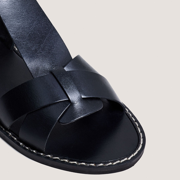 Jonak Buckle And Strap Sandals In Black Leather WHISPER