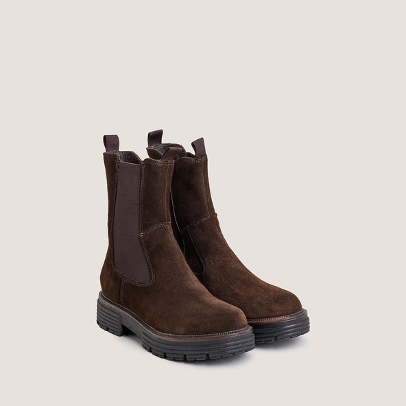 Jonak Chelsea Boots In Brown Split Leather ANTONELLE