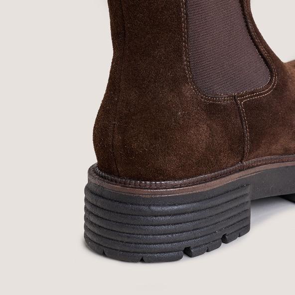 Jonak Chelsea Boots In Brown Split Leather ANTONELLE